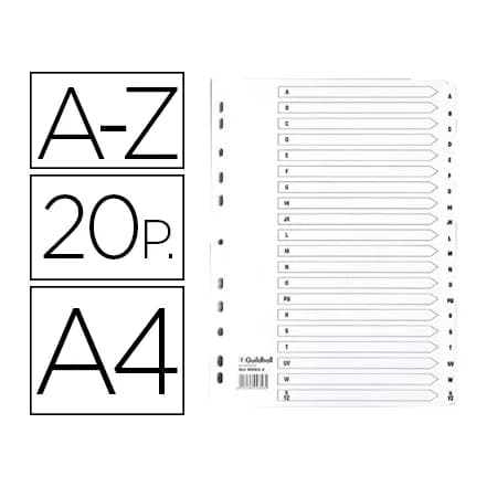 Exacompta Separador exacompta cartulina blanca a-z juego de 20 separadores din a4 11 taladros