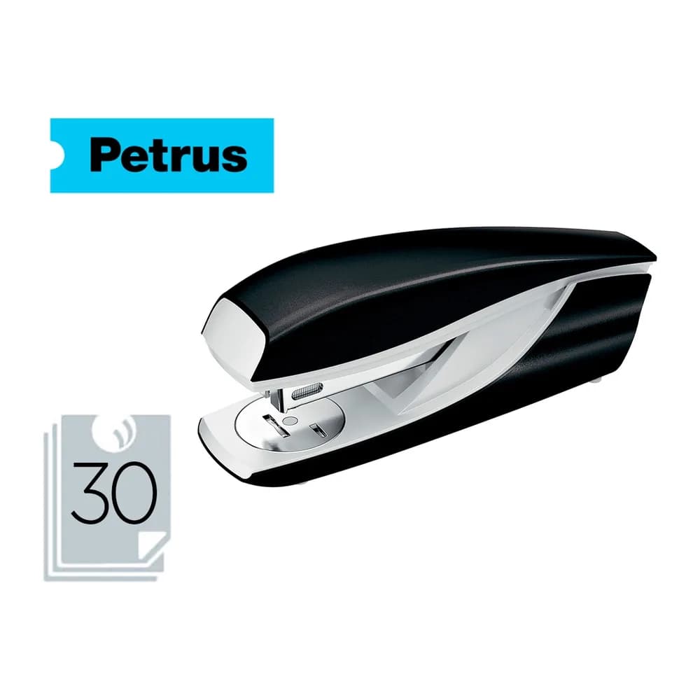 Petrus Grapadora petrus 635 wow negra metalizada capacidad 30 hojas