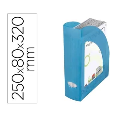 Q-connect Revistero plastico q-connect azul translucido