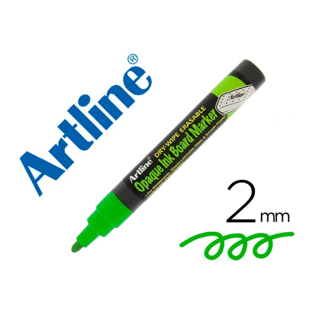 Artline Rotulador artline pizarra epd-4 color verde fluorescente opaque ink board punta redonda 2 mm