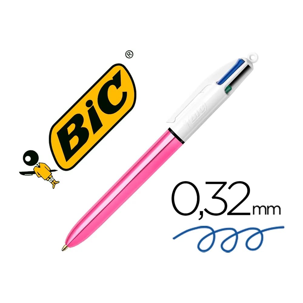 Bic Boligrafo bic cuatro colores shine rosa punta de 1 mm