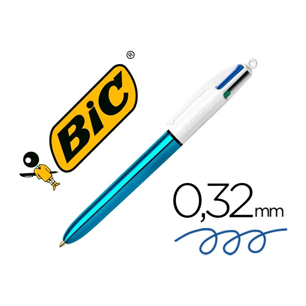 Bic Boligrafo bic cuatro colores shine azul punta de 1 mm