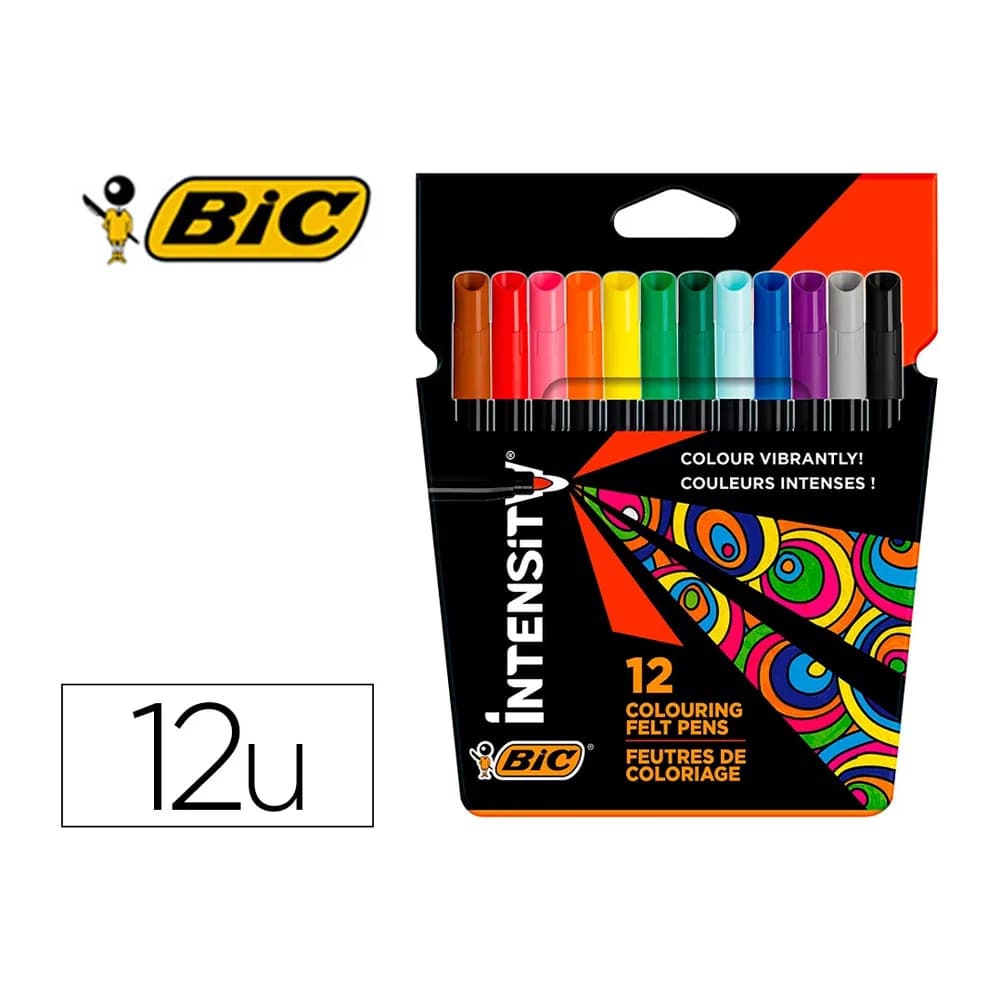 Bic Rotulador bic intensity estuche de 12 unidades colores surtidos