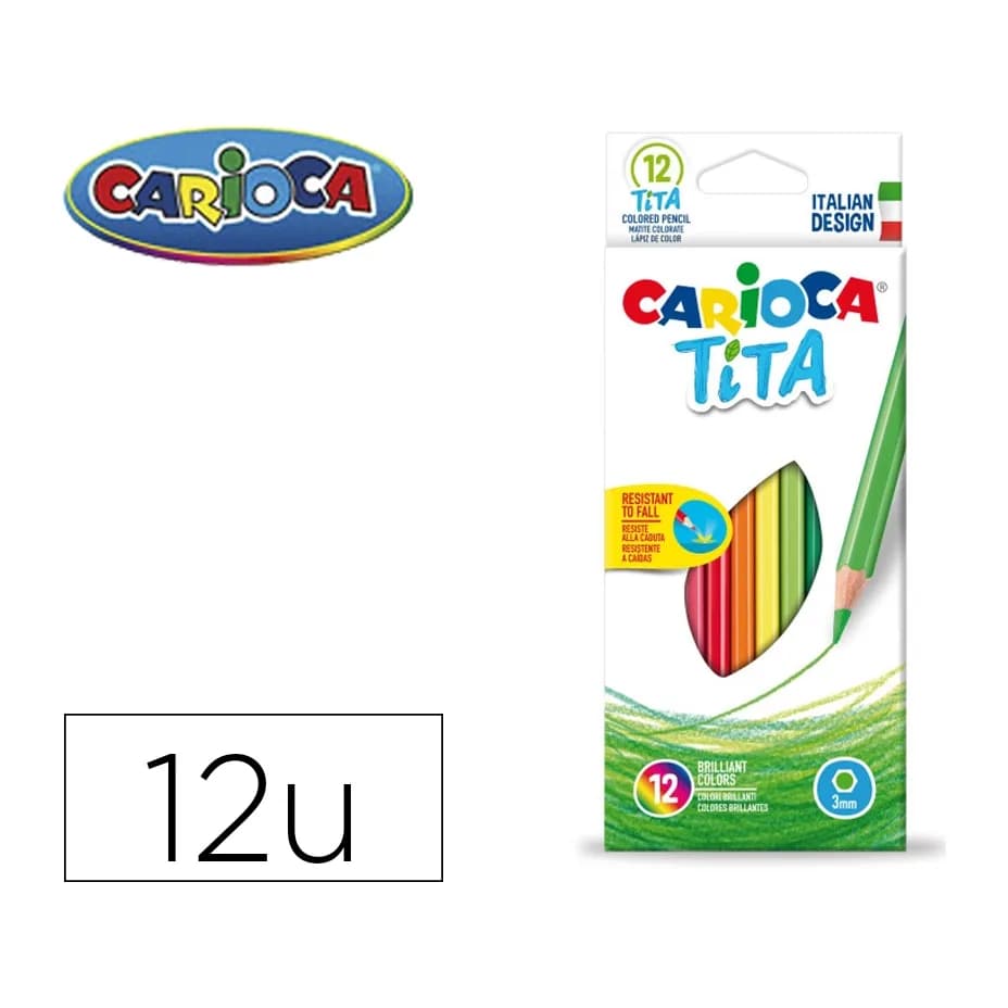 Carioca Lapices de colores carioca tita hexagonal caja de 12 unidades colores surtidos