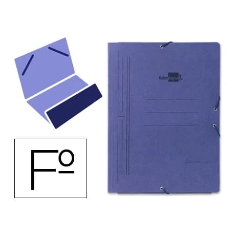 Liderpapel Carpeta liderpapel gomas folio bolsa carton pintado azul