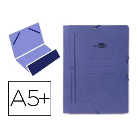 Liderpapel Carpeta liderpapel gomas cuarto bolsa carton pintado azul