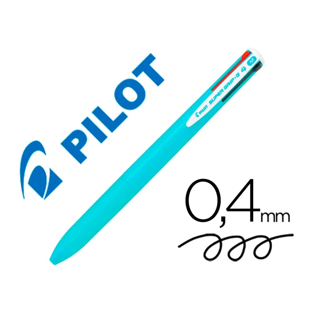 Pilot Boligrafo pilot super grip g 4 colores retractil sujecion de caucho tinta base de aceite cuerpo color azul