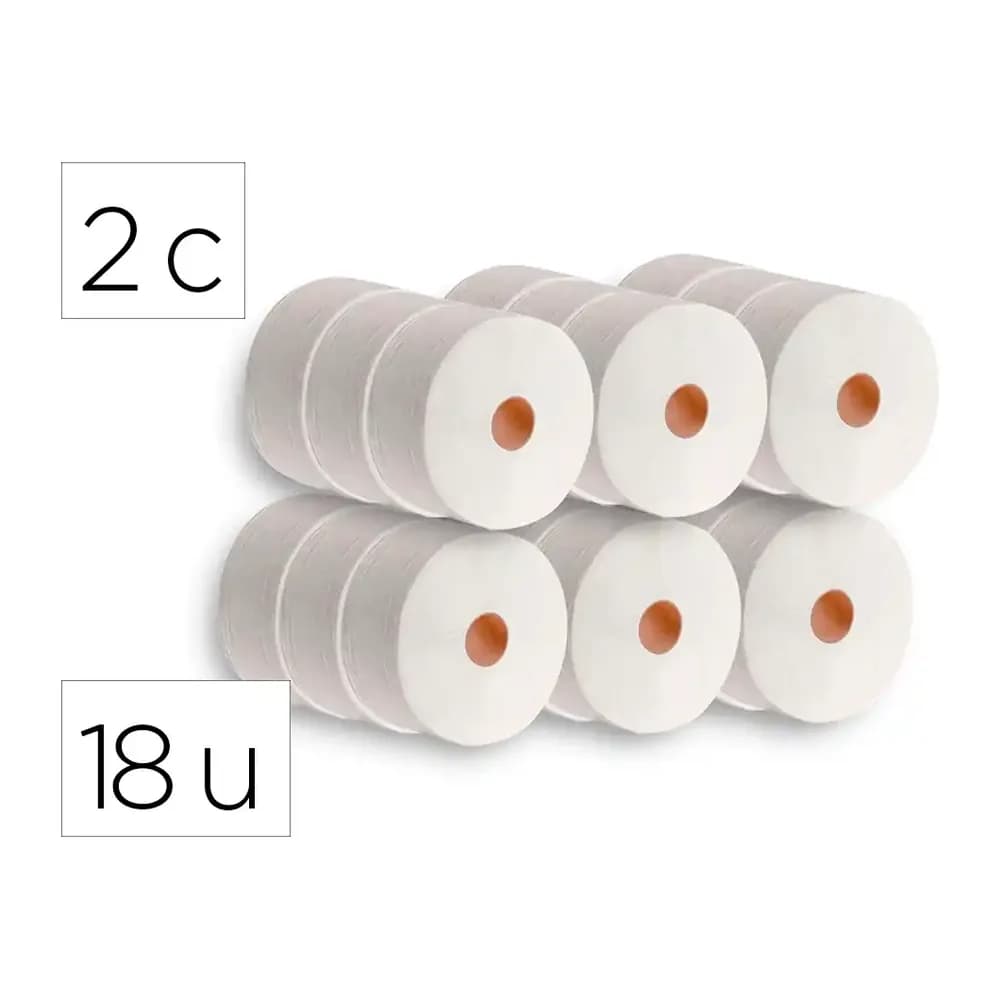 Dahi Papel higienico dahi jumbo 2 capas celulosa blanca 140 mt mandril 45 mm paquete de 18 rollos