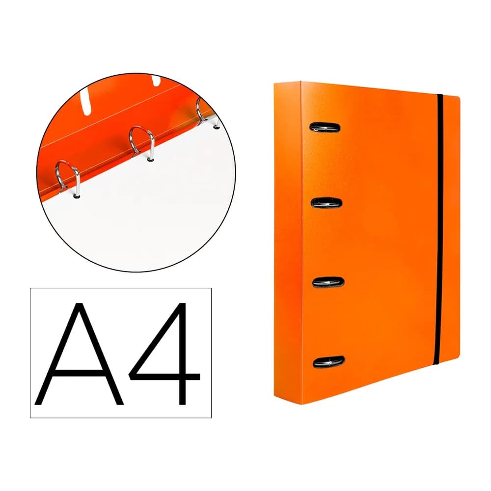 Liderpapel Carpeta con recambio liderpapel a4 cuadro 5mm 100 hojas 80g polipropileno 4 anillas 25mm