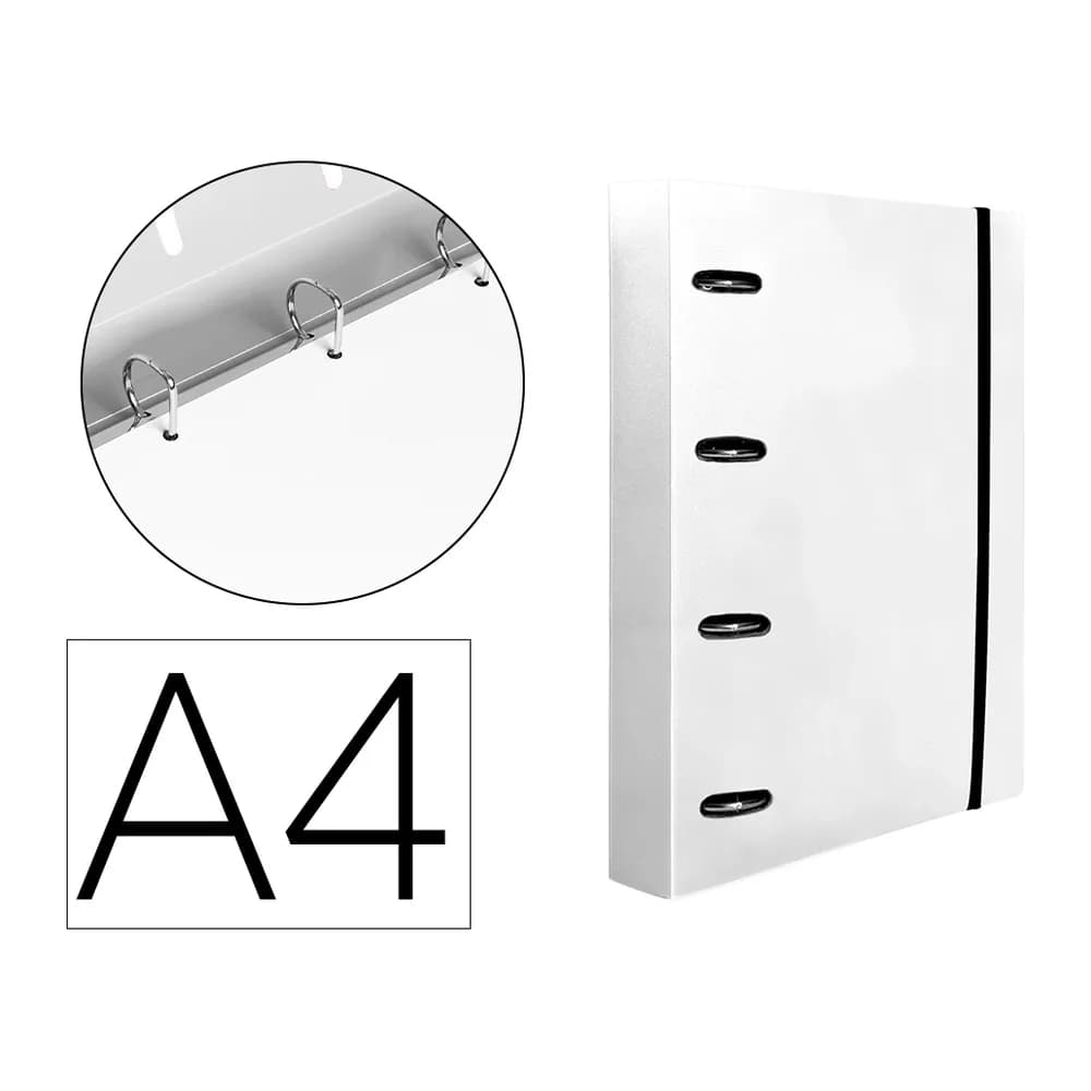 Liderpapel Carpeta con recambio liderpapel a4 cuadro 5mm 100 hojas 80g polipropileno 4 anillas 40mm