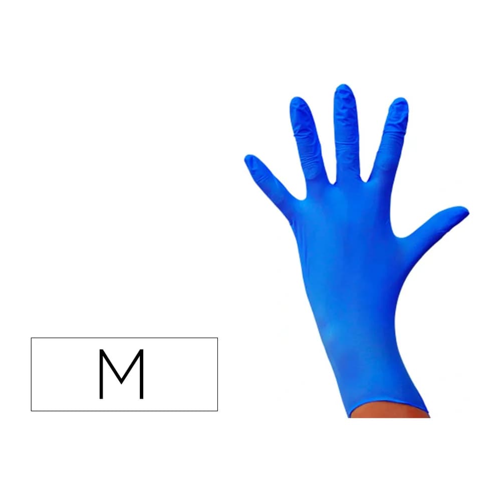 Blanca Guantes de nitrilo desechable sensitive sin polvo talla m mediana color azul caja de 100 unidades