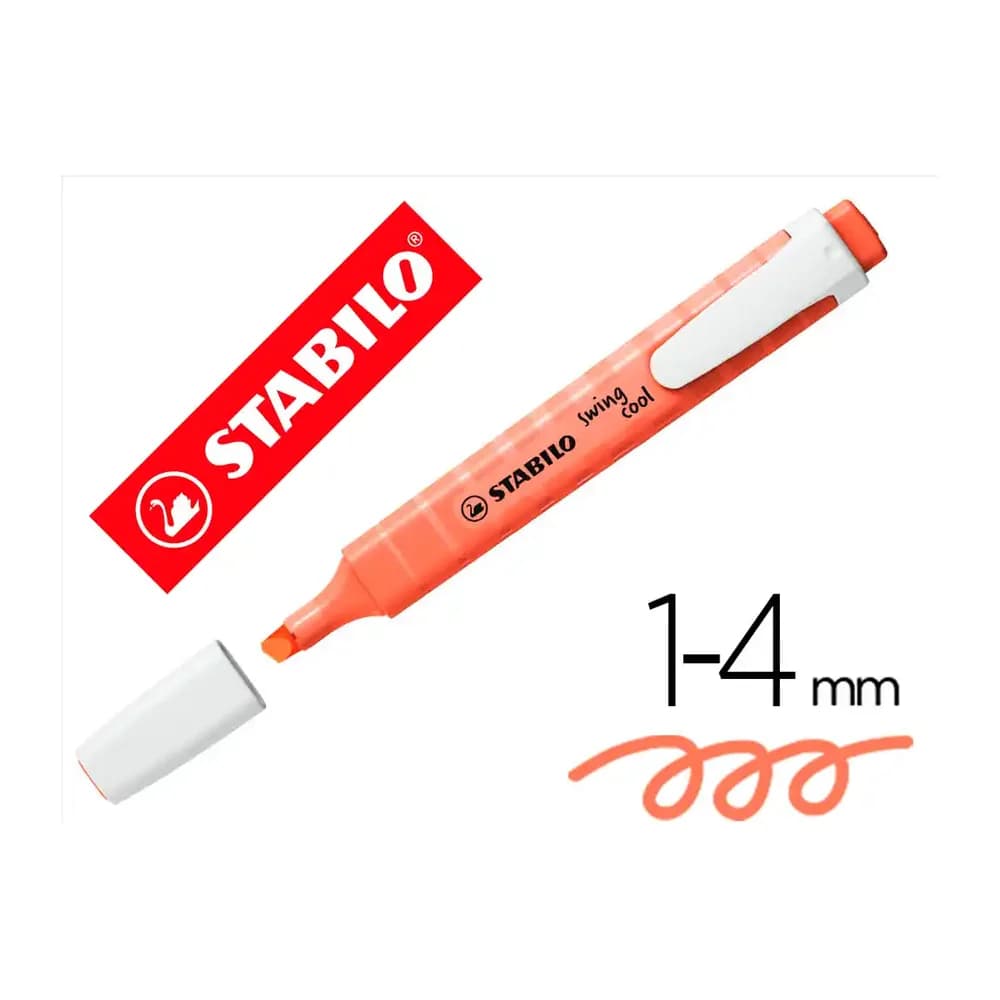 Stabilo Rotulador stabilo fluorescente fino swing cool pastel coral meloso