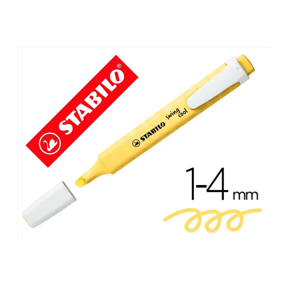 Stabilo Rotulador stabilo fluorescente fino swing cool pastel amarillo cremoso