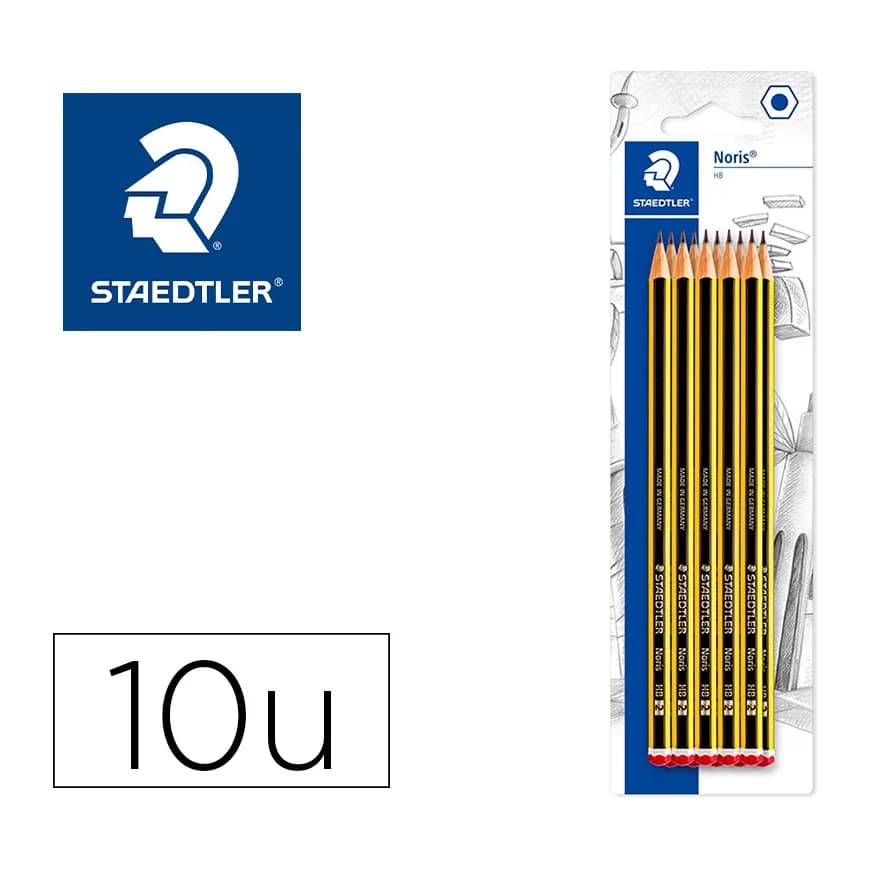 Staedtler Lapices de grafito staedtler noris n.2 hb blister de 10 unidades