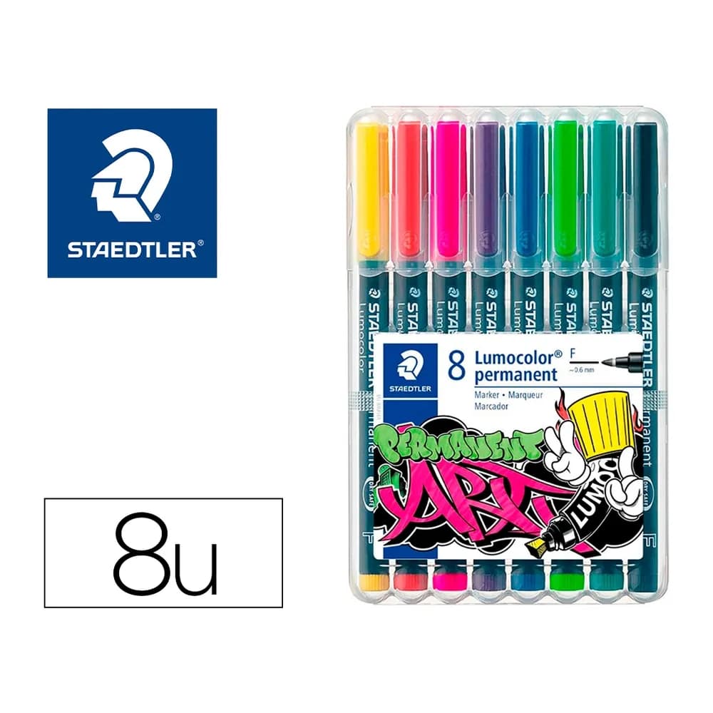 Staedtler Rotulador staedtler lumocolor retroproyeccion punta de fibra 318 estuche de 8 unidades colores surtidos