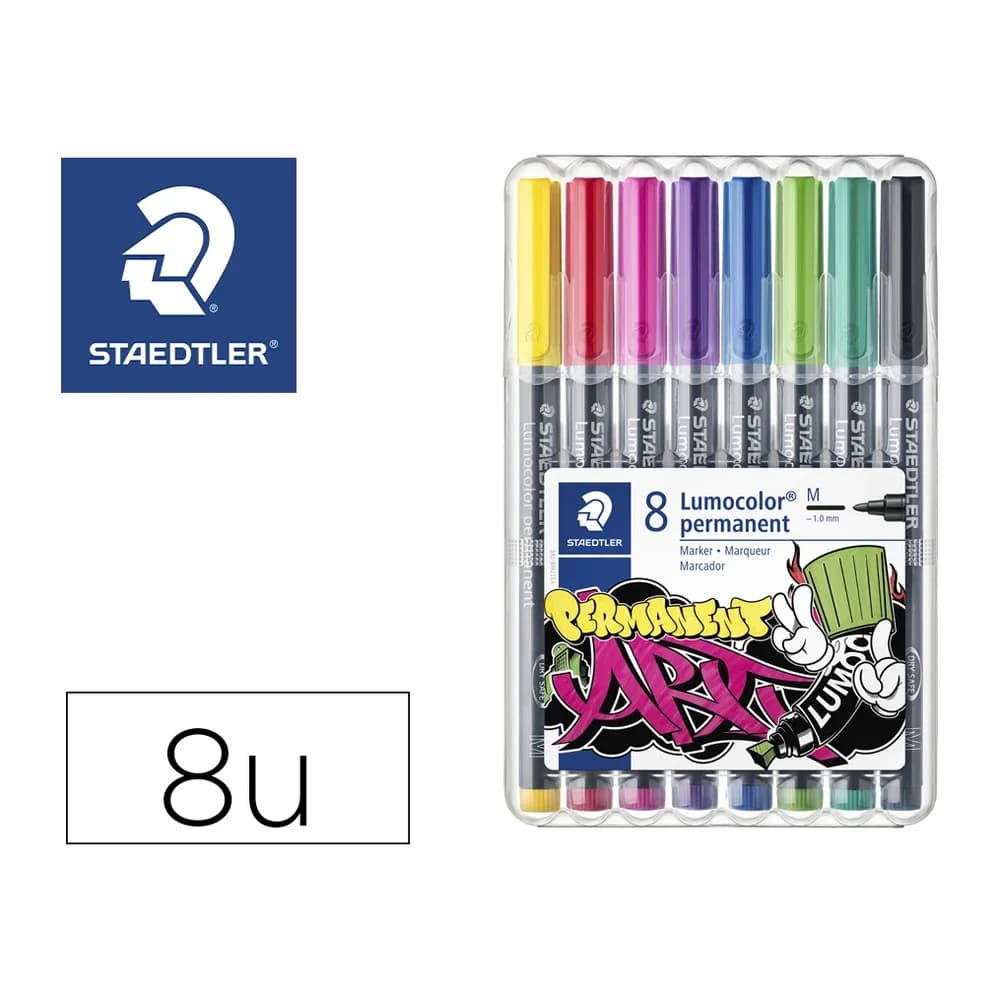 Staedtler Rotulador staedtler lumocolor permanente art estuche de 8 unidades colores surtidos