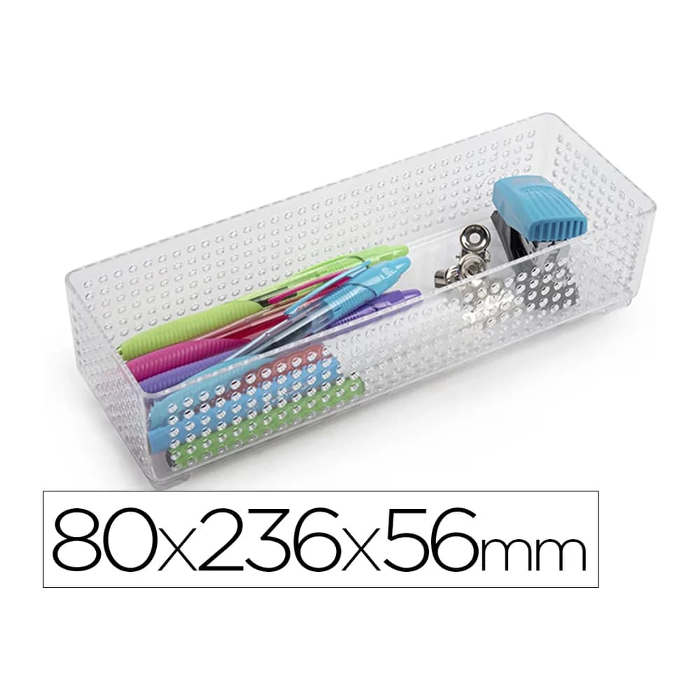 Plasticforte Organizador de sobremesa plasticforte transparente n 3 80x236x56 mm