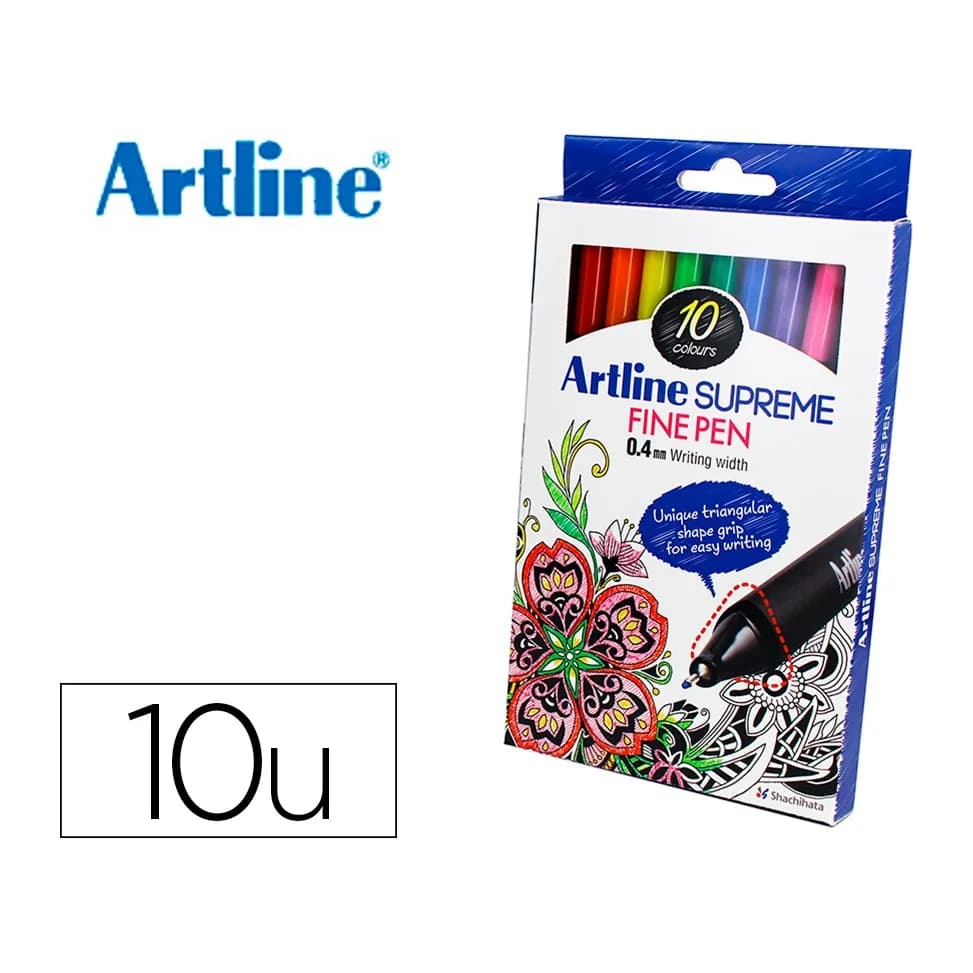 Artline Rotulador artline supreme epfs200 fine liner punta de fibra 0,4 mm bolsa 10 unidades colores surtidos