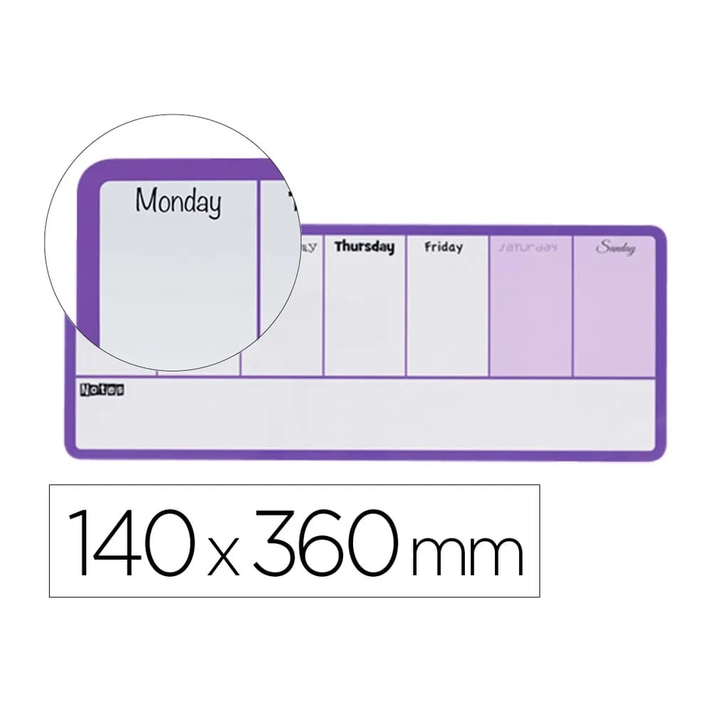 Nobo Planificador semanal nobo magnetico color violeta 140x360 mm