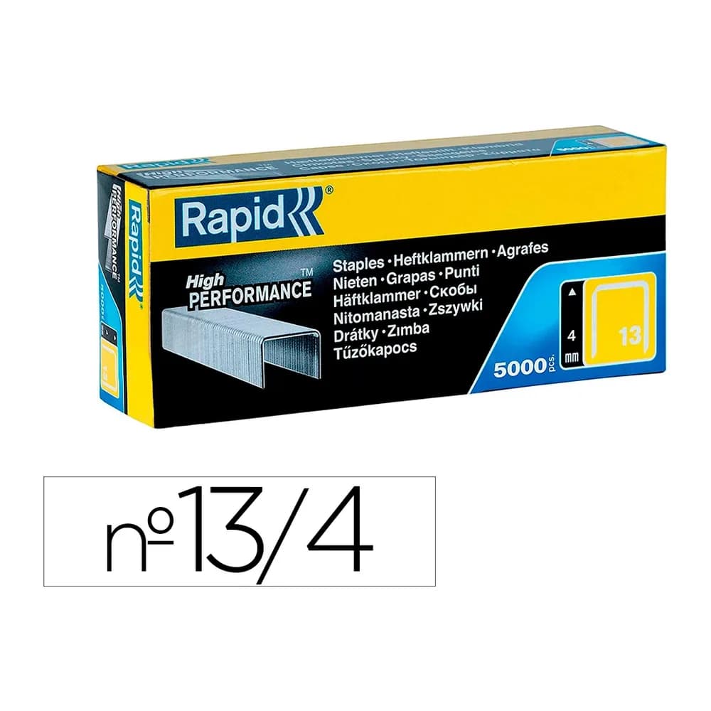 Rapid Grapas rapid 13/4 mm galvanizada caja de 5000 unidades