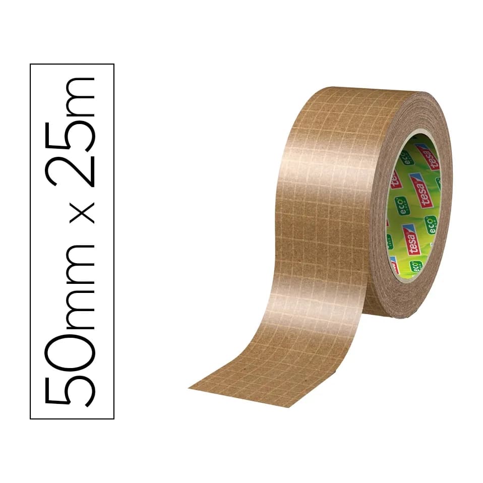 Tesa Cinta adhesiva tesa eco papel ultrafuerte color kraft 25 mt x 50 mm para embalaje