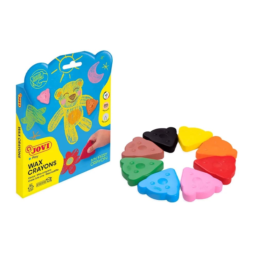 Jovi Lapices de cera jovi my first crayon forma de oso caja de 8 unidades colores surtidos