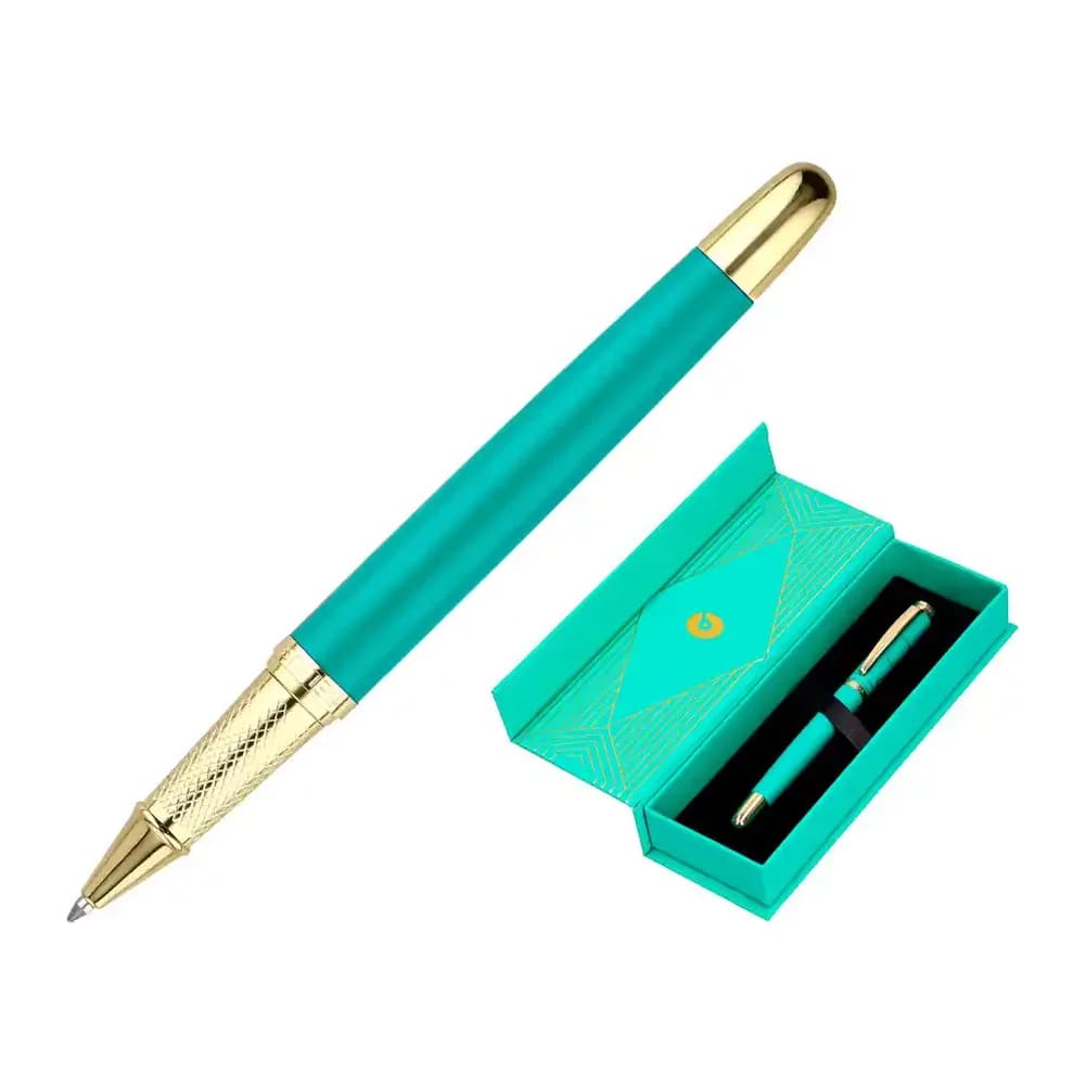 Belius Boligrafo belius soiree aluminio color art deco y dorado tinta azul caja de diseño