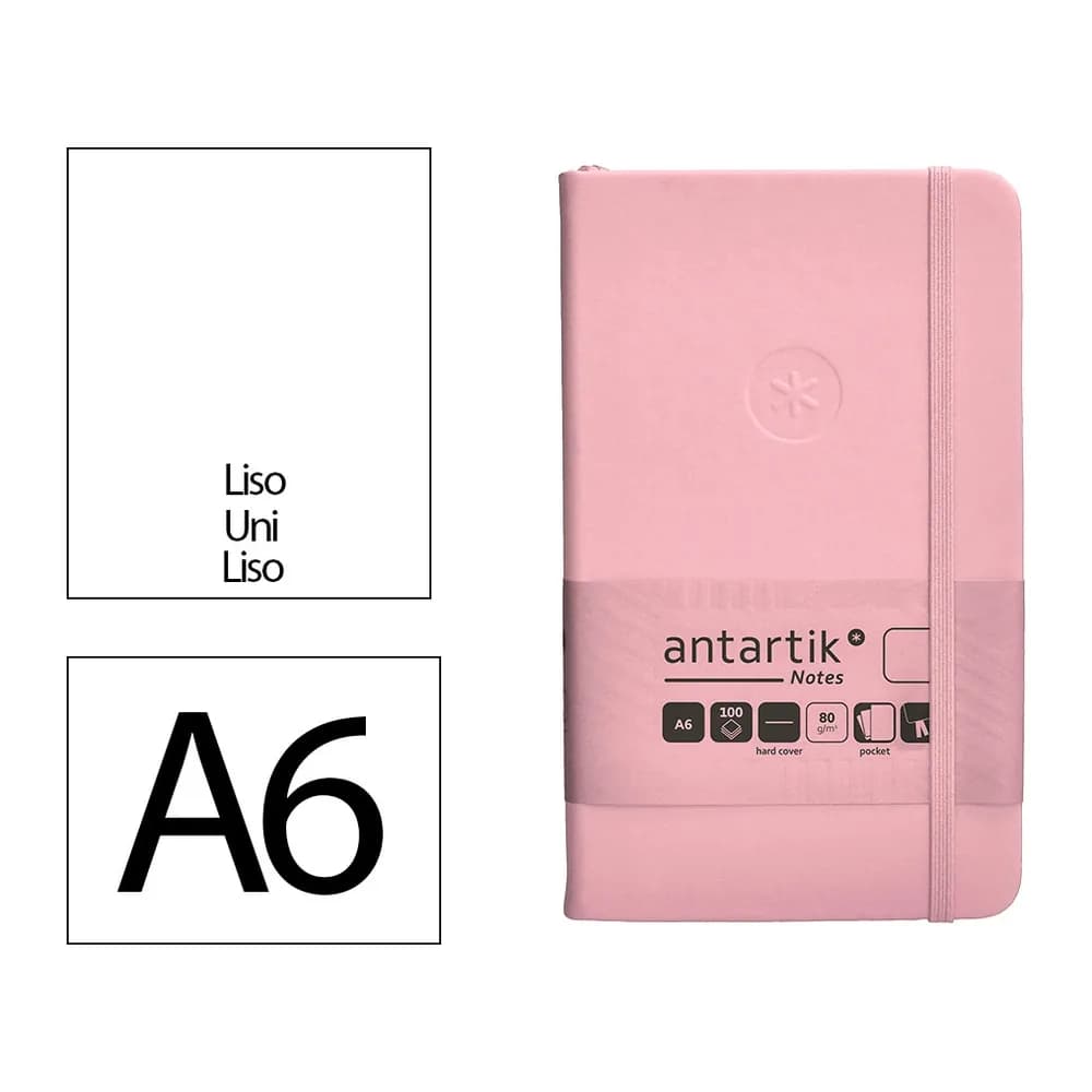 Antartik Cuaderno con gomilla antartik notes tapa dura a6 hojas lisas 100 hojas 80 gr fsc