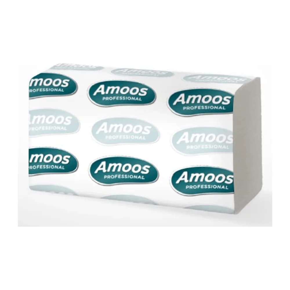 Amoos Toalla secamanos amoos industrial 2 capas 32g/m2 21x22 cm caja de 20 paquetes de 142 unidades