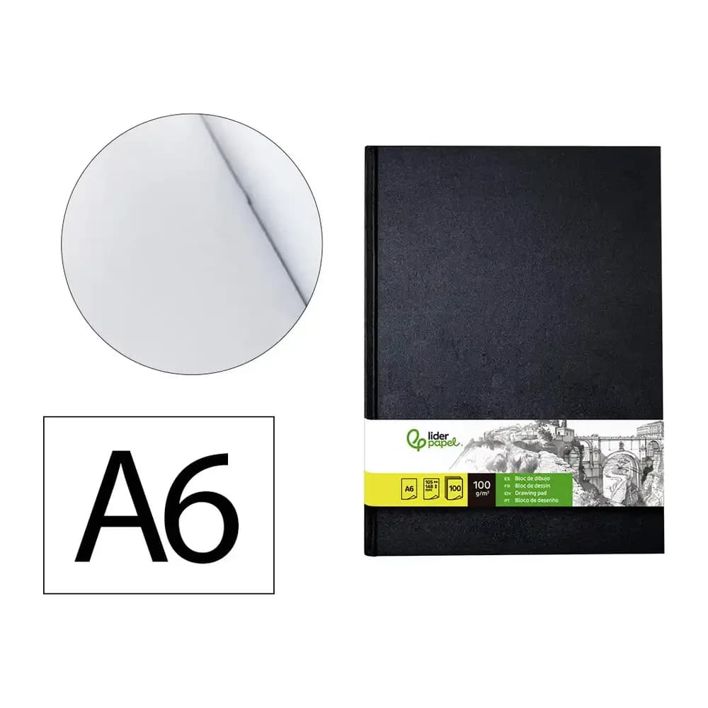 Liderpapel Bloc dibujo liderpapel esbozos encuadernado din a6 148x105 mm 100 hojas 100 gr/m2