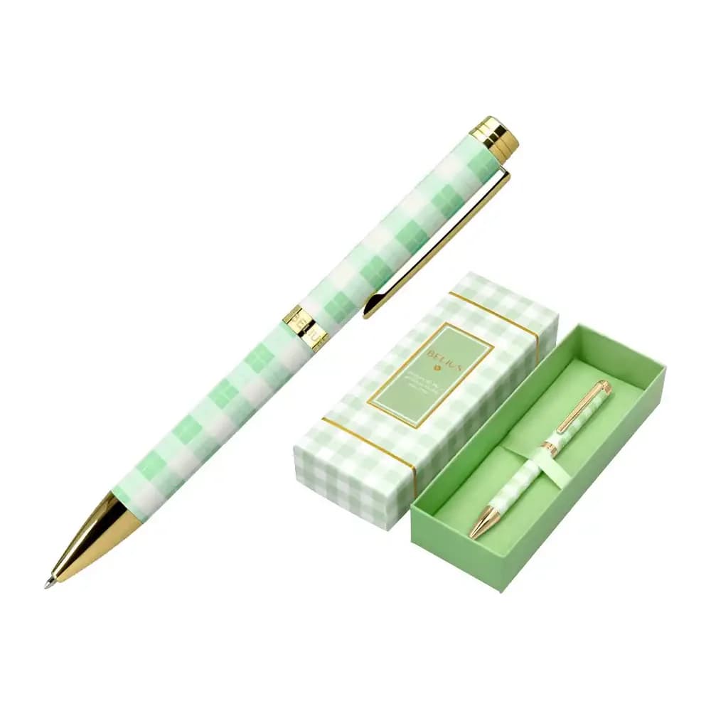 Belius Boligrafo belius picnic aluminio dorado tinta color azul caja de diseño