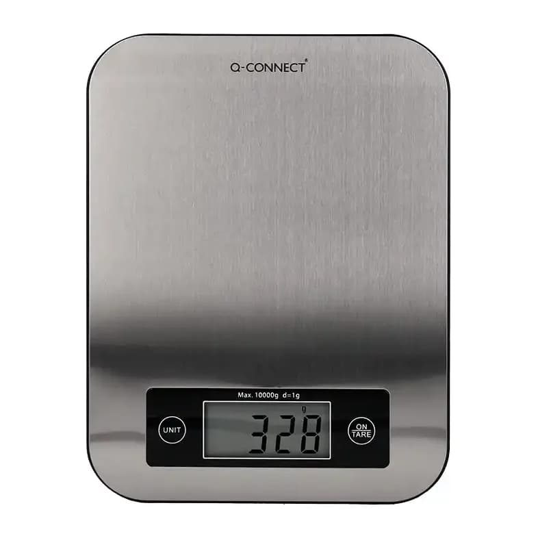 Q-connect Bascula precision q-connect digital con pantalla lcd precision 1 gr capacidad de 5 gr a 10 kg 215x165x16mm