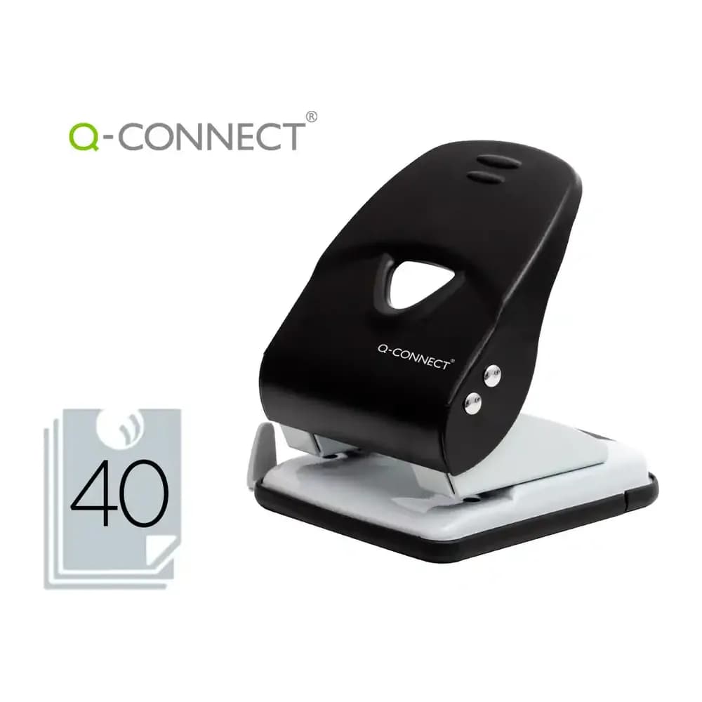 Q-connect Taladrador q-connect kf14221 2 taladros color negro abertura 3,5 mm capacidad 40 hojas