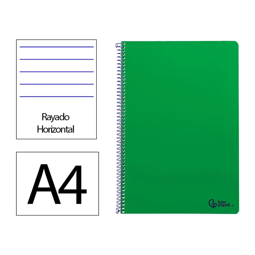 Liderpapel Cuaderno espiral liderpapel a4 smart tapa blanda 80h 75gr rayado horizontal con margen