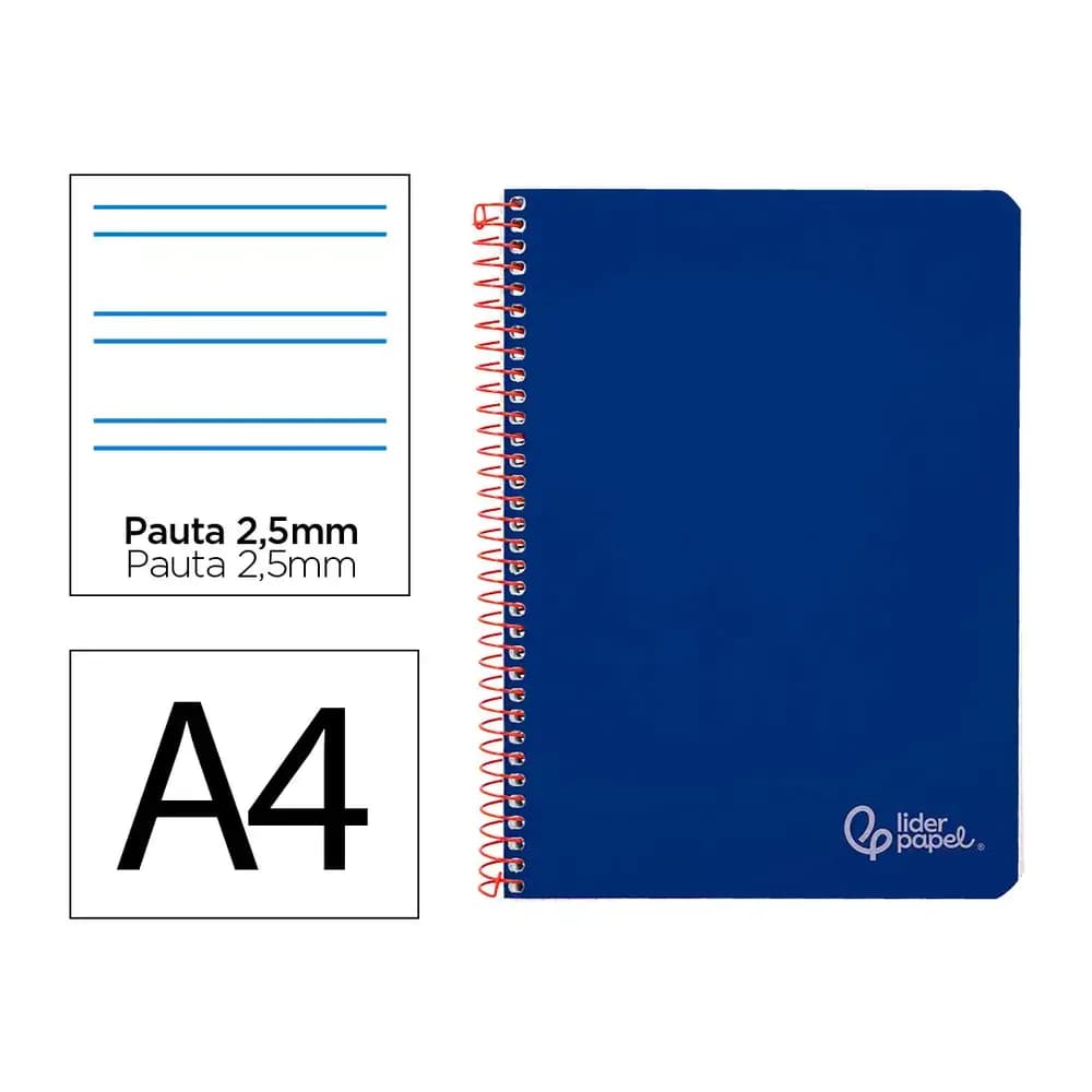 Liderpapel Cuaderno espiral liderpapel a4 witty tapa dura 80h 90gr pauta 2,5mm con margen