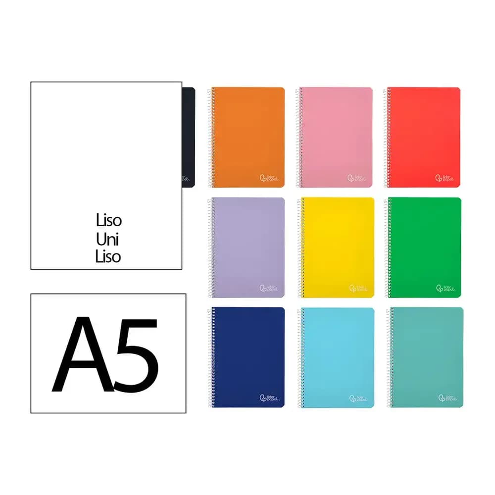 Liderpapel Cuaderno espiral liderpapel a5 witty tapa dura 80h 90gr liso sin margen colores surtidos