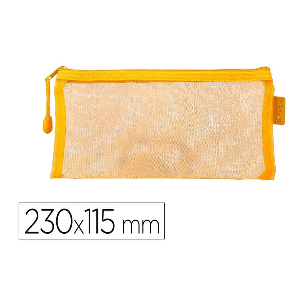 Liderpapel Bolsa zipper bag liderpapel poliester transpirable multiusos ticket 230x115 mm amarillo