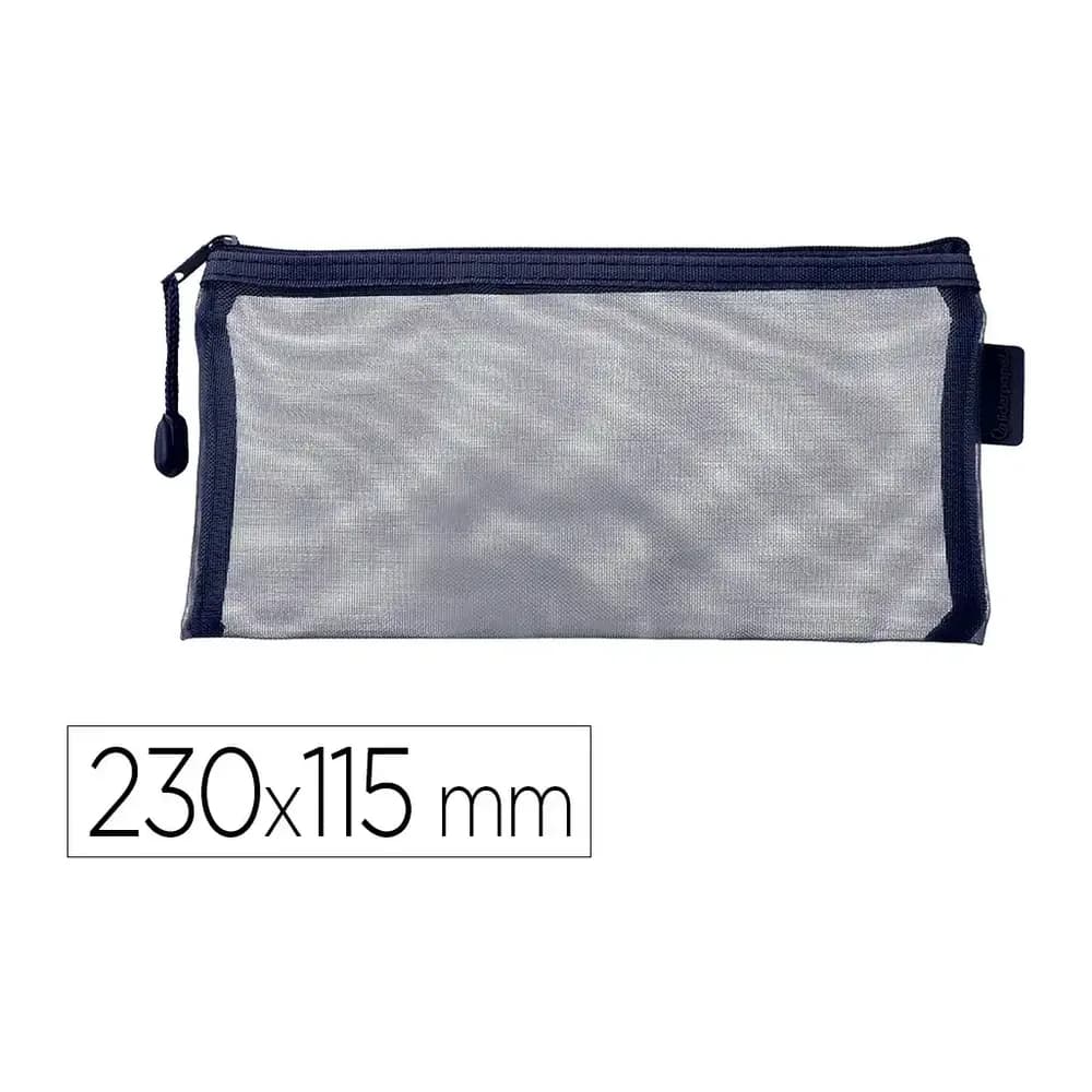 Liderpapel Bolsa zipper bag liderpapel poliester transpirable multiusos ticket 230x115 mm azul marino