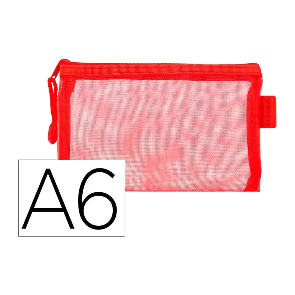 Liderpapel Bolsa zipper bag liderpapel poliester transpirable multiusos din a6 rojo