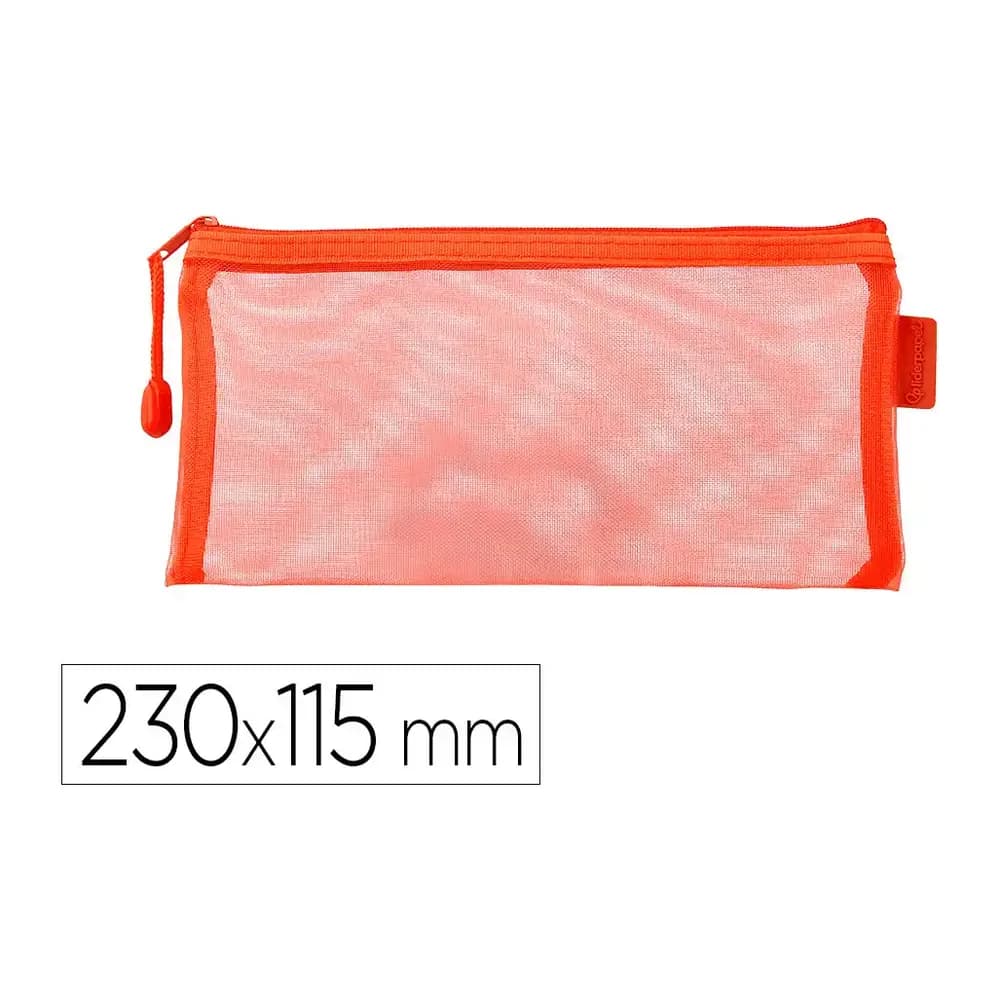 Liderpapel Bolsa zipper bag liderpapel poliester transpirable multiusos ticket 230x115 mm naranja