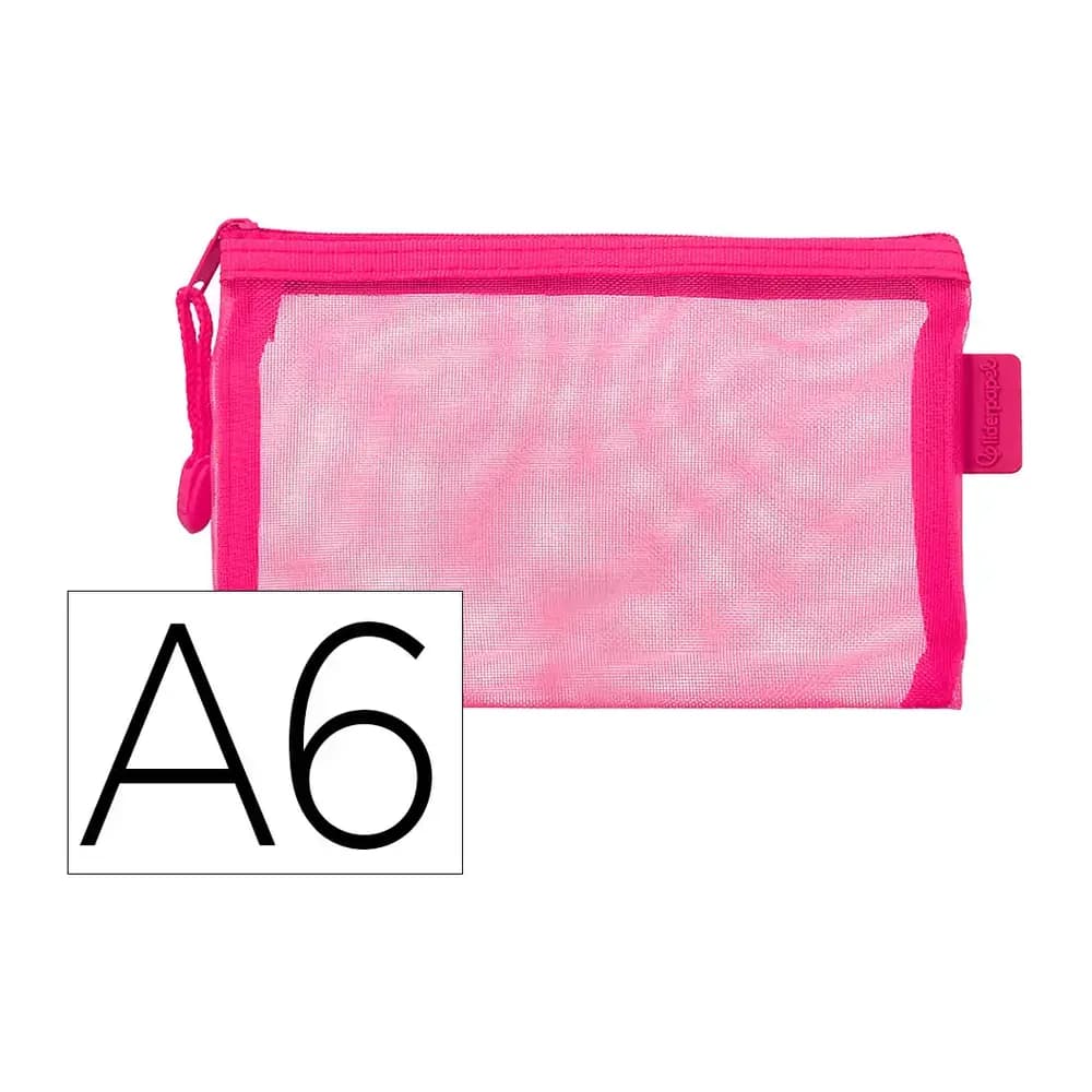 Liderpapel Bolsa zipper bag liderpapel poliester transpirable multiusos din a6 rosa
