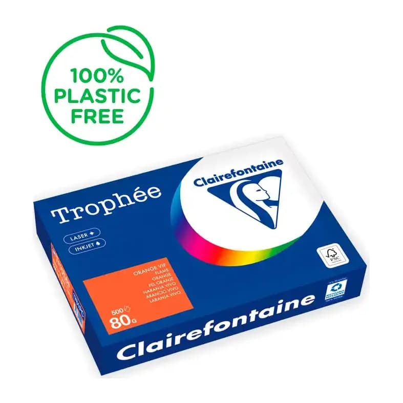 Trophee Papel color trophee a4 80gr naranja intenso paquete de 500 hojas