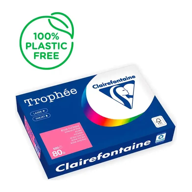 Trophee Papel color trophee a4 80gr rosa fuscia intenso paquete de 500 hojas