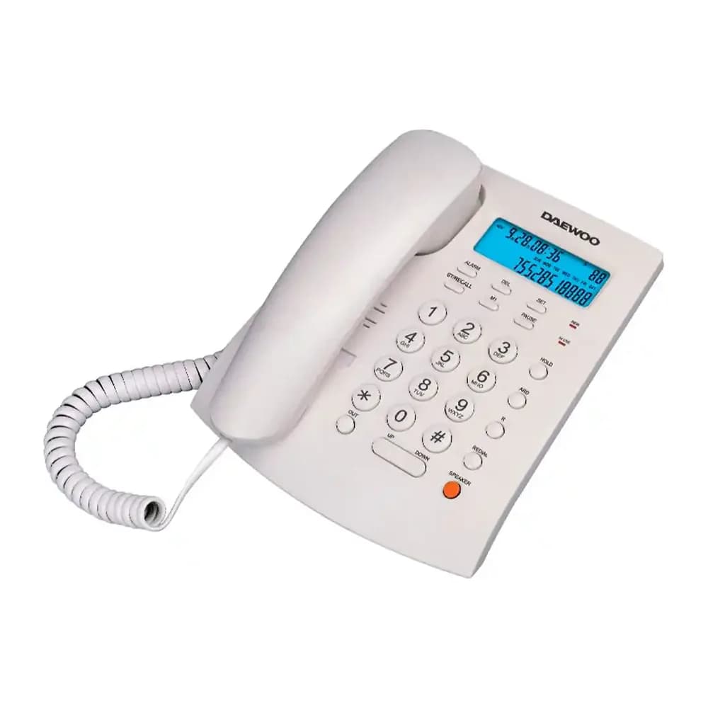 Daewoo Telefono daewoo sobremesa pantalla retroiluminada manos libres color blanco