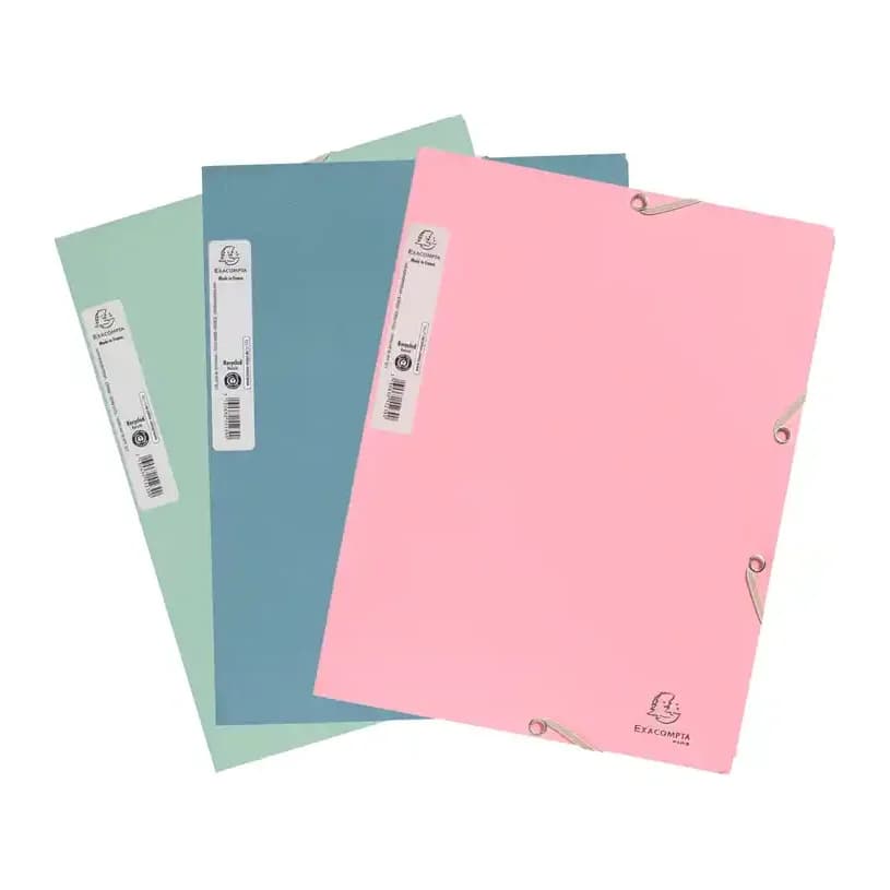 Exacompta Carpeta exacompta autentik gomas carton reciclado tres solapas din a4+ pack de 6 colores surtidos