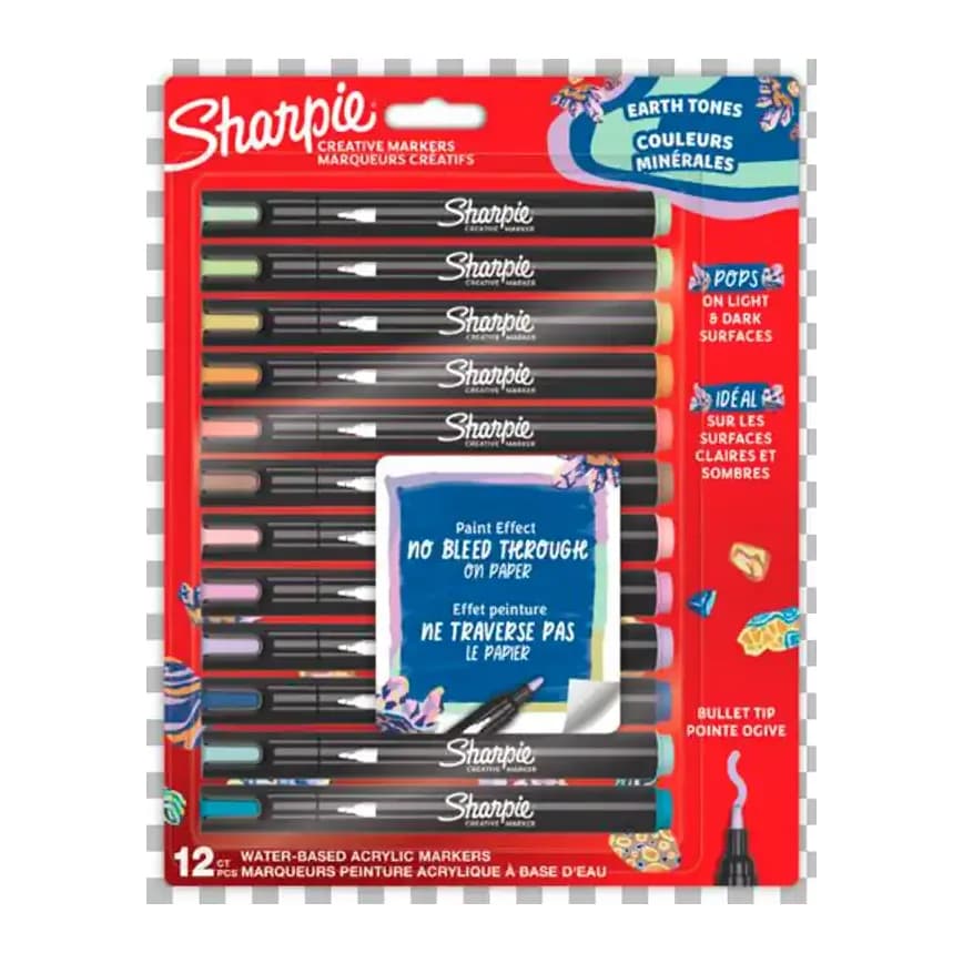 Sharpie Rotulador sharpie acrilico earth tones blister de 12 unidades colores surtidos