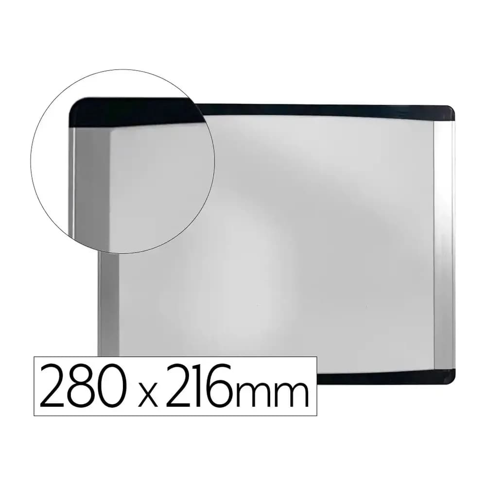 Bi-office Pizarra blanca bi-office inka magnetica acero lacado marco de aluminio y laterales plastico negro 280x216 mm