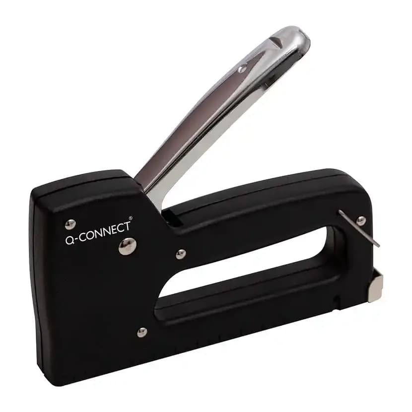 Q-connect Grapadora q-connect clavadora manual ligera con cuerpo de plastico resistente color negro usa grapas 23/6-8