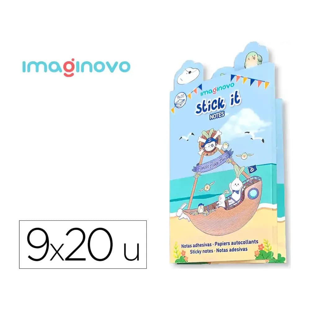Imaginovo Notas adhesivas imaginovo stick it! notebook 160 notas adhesivas pirata tamaños surtidos cañón