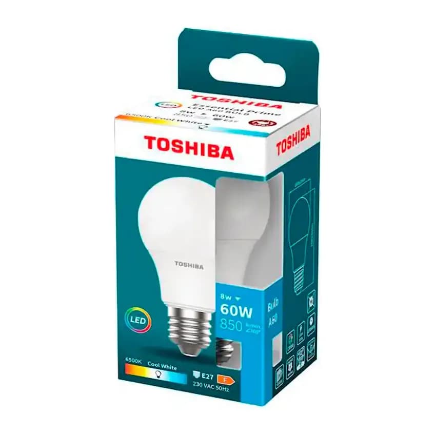 Toshiba Bombilla led toshiba essential a60 e27 8w luz fria 6500k